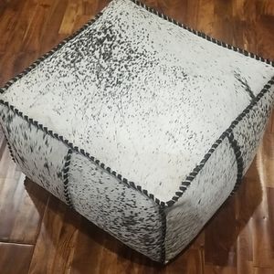 Cowhide pouf